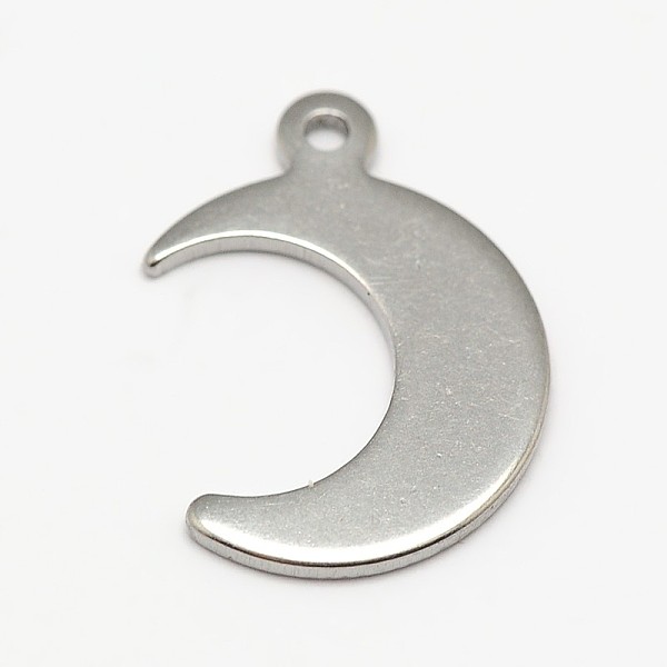 

PandaHall 304 Stainless Steel Charms, Moon, Stainless Steel Color, 15.5x11x1mm, Hole: 1.4mm 304 Stainless Steel Moon