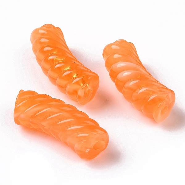 

PandaHall Two Tone Opaque Acrylic Beads, Curved Tube, Dark Orange, 35x14x11.5mm, Hole: 3.2mm, about 152pcs/500g Acrylic Tube