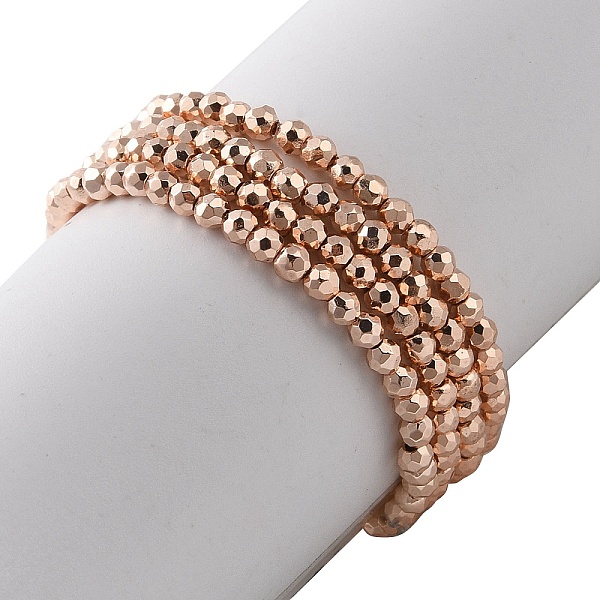 

PandaHall Electroplate Beads Strands, Faceted, Round, Rose Gold Plated, 2x2mm, Hole: 0.5mm, about 186~209pcs/strand, 13.78~16.14''(35~41cm)...