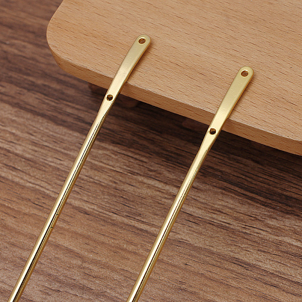 

PandaHall Alloy Hair Sticks Finding, with Loop, Golden, 163mm Alloy