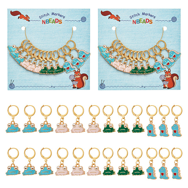 

PandaHall Alloy Ename Frog & Dinosaur Pendant Locking Stitch Markers, 304 Stainless Steel Clasp Stitch Marker, Mixed Color, 28~33mm, 4 style..., Multicolor