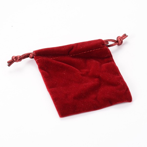 

PandaHall Rectangle Velours Jewelry Bags, Red, 8.8x7cm Velvet Red