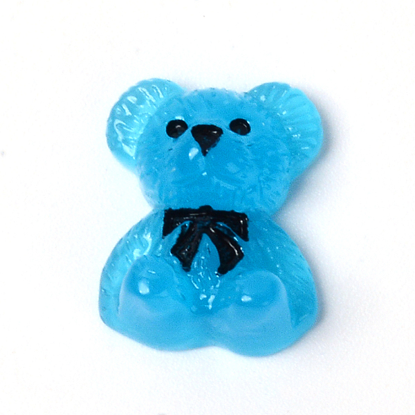 PandaHall Acrylic Cabochons, for Nail Art Studs and Nail Art Decoartion Accessories, Bear, Blue, 1.95x1.5x0.8cm Acrylic Bear Blue