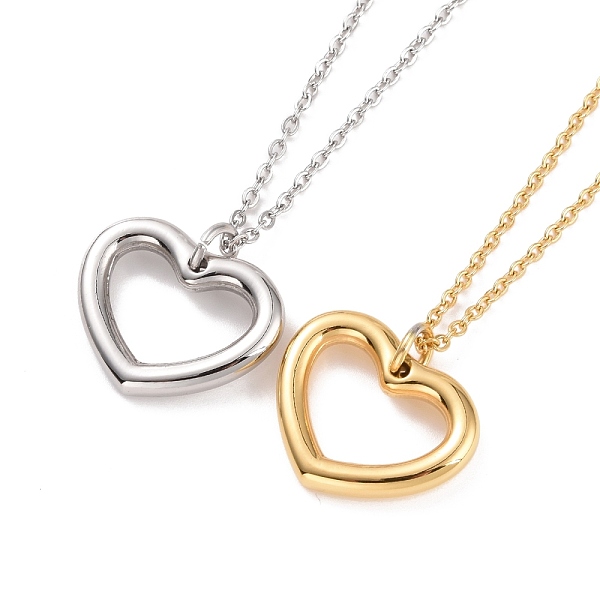 

PandaHall 304 Stainless Steel Heart Pendant Necklace for Women, Mixed Color, 17.91 inch(45.5cm) 304 Stainless Steel