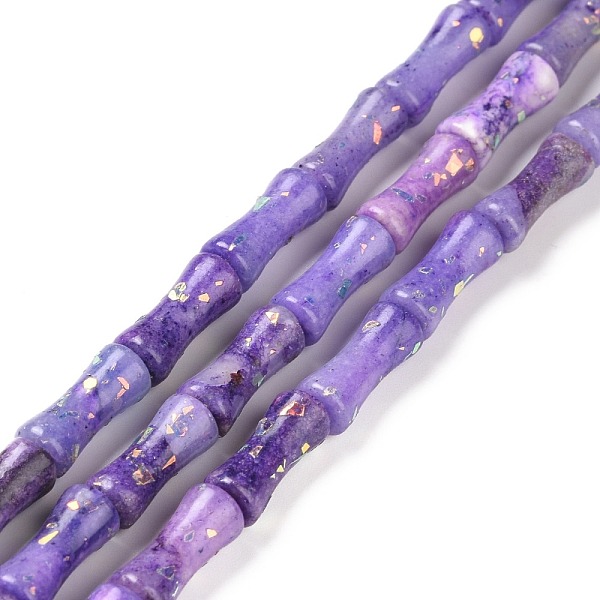 

PandaHall Natural Dolomite & Synthetic Opal Beads Strands, Dyed, Bamboo Stick, Medium Purple, 12x5mm, Hole: 0.5mm, about 34pcs/strand...