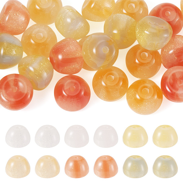 30 pieza de cuentas reactivas de resina UV de 3 colores