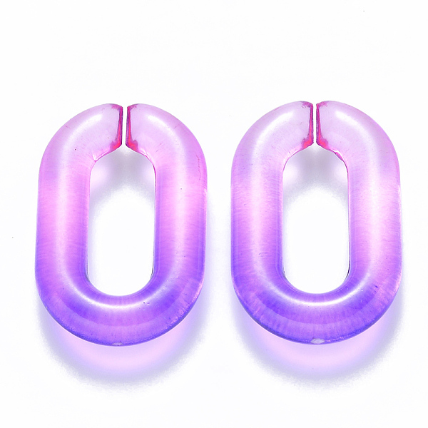 

PandaHall Two Tone Transparent Acrylic Linking Rings, Quick Link Connectors, for Cable Chains Making, Oval, Dark Violet, 31x19.5x5.5mm..., Purple