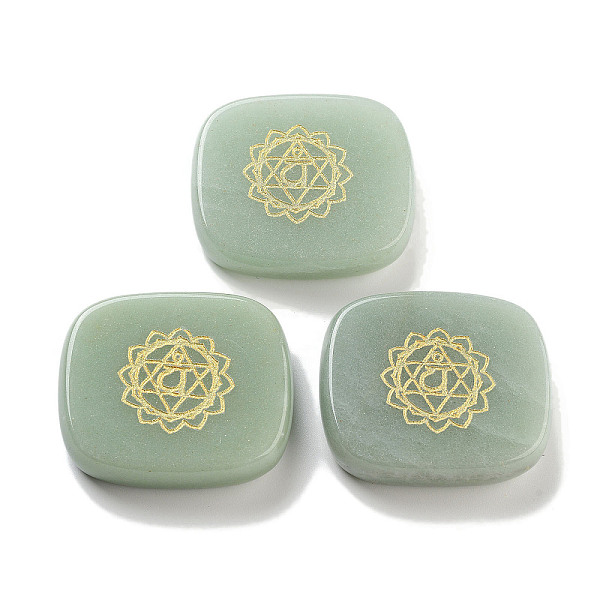

PandaHall Natural Green Aventurine Rectangle with Chakra Sign Figurines Display Decorations, for Home Office Desktop Ornaments, 46.5x40x11mm...