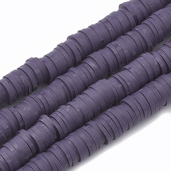 

PandaHall Handmade Polymer Clay Beads, Disc/Flat Round, Heishi Beads, DarkSlate Blue, 8x0.5~1mm, Hole: 2mm, about 380~400pcs/strand, 17.7...