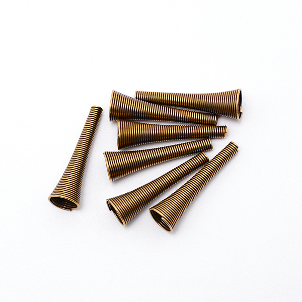 

PandaHall Iron Bead Caps, Cone, Antique Bronze, 30~32x9.5mm, Hole: 2.5mm, 12pcs/bag Iron