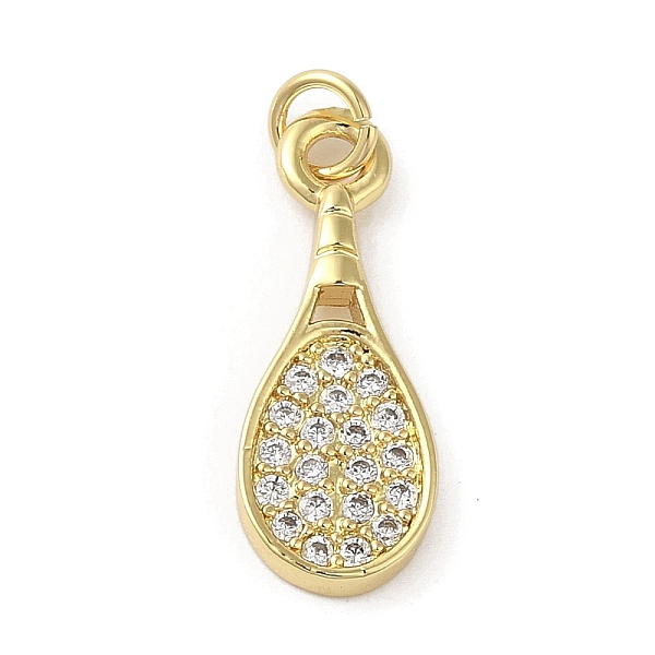 

PandaHall Rack Plating Brass Micro Pave Cubic Zirconia Pendants, Racket, Long-Lasting Plated, Cadmium Free & Lead Free, with Jump Ring, Real..., Clear