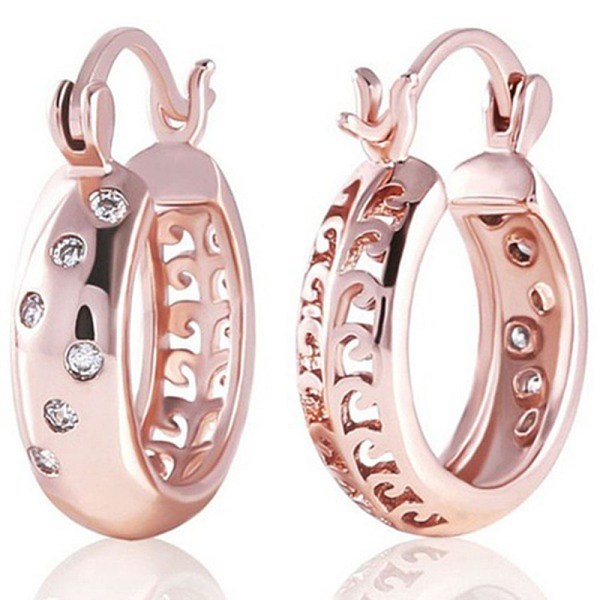 

PandaHall Brass Hoop Earrings, for Women, with Rhinestone, Hollow, Oval, Rose Gold, 20x16x5.2mm, Pin: 0.5mm Brass Oval