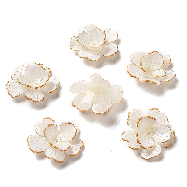 

PandaHall Golden Edge Flower Bead Cap, for DIY Jewelry Making, Beige, 29~30x18~19mm, Hole: 1~1.2mm Acrylic Yellow