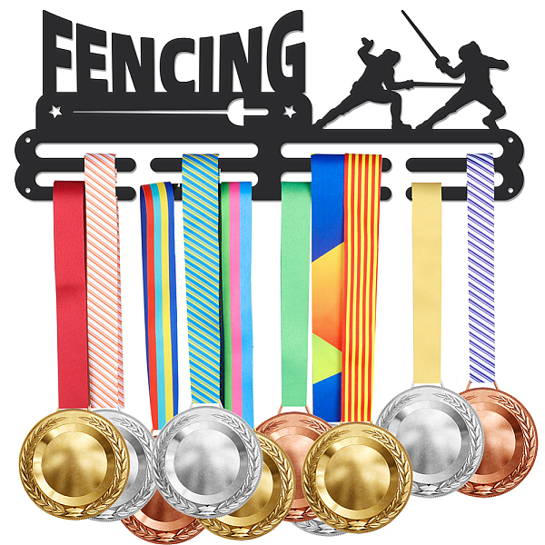

PandaHall SUPERDANT Fencing Medal Hanger Holder Display Medals Display Rack Wall Mount Iron Ribbon Hook Hanger Decor Achievements Medal..., Black