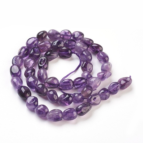 

PandaHall Natural Amethyst Beads Strands, Tumbled Stone, Nuggets, 6~12x6~8mm, Hole: 0.5mm, about 48pcs/strand, 15.7 inch(40cm) Amethyst..., Purple