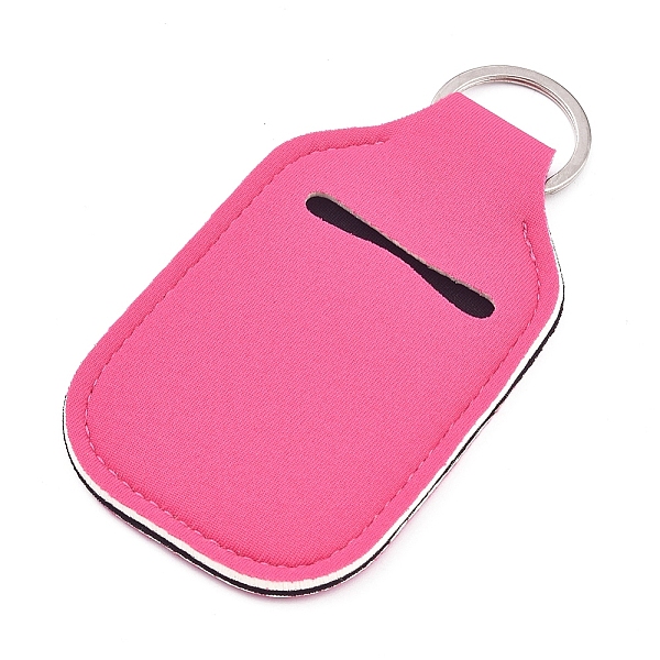 PandaHall Hand Sanitizer Keychain Holder, for Shampoo Lotion Soap Perfume and Liquids Travel Containers, Hot Pink, 121x61x5mm Iron Rectangle...