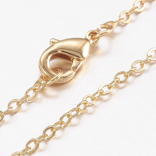 

PandaHall Brass Chain Necklaces, Cross/Rolo Chain, with Lobster Claw Clasps, Real 18K Gold Plated, 17.5 inch(44.5cm) Brass