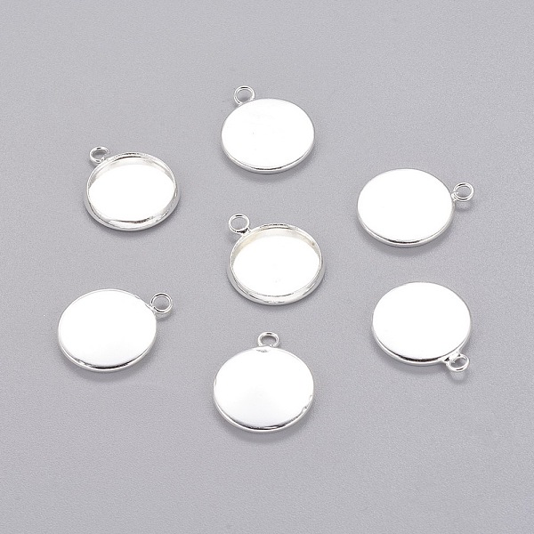 

PandaHall Brass Pendant Cabochon Settings, Plain Edge Bezel Cups, Flat Round , Lead Free & Cadmium Free, Silver Color Plated, Tray: 12mm...