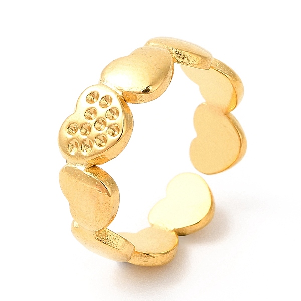 

PandaHall Ion Plating(IP) 201 Stainless Steel Open Cuff Ring Rhinestone Settings, Heart Finger Ring for Women, Real 18K Gold Plated, US Size...