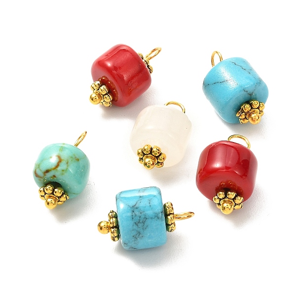 

PandaHall Natural Mixed Gemstone Pendants, with Golden Brass Findings, Column, 14.5x9mm, Hole: 2.5mm Mixed Stone Column