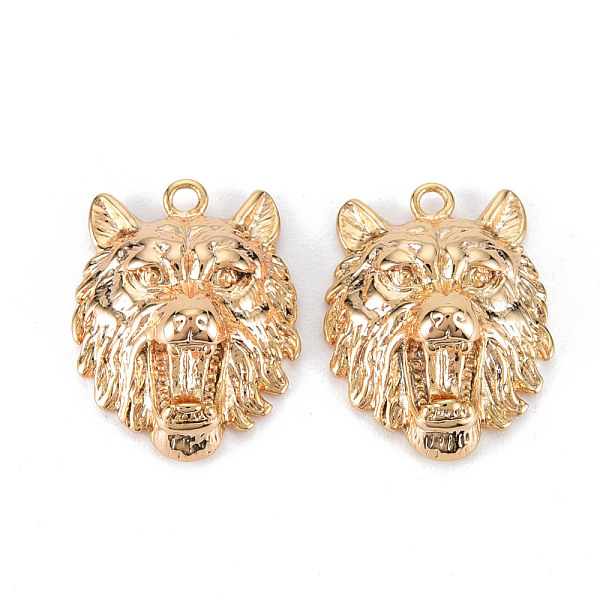 

PandaHall Brass Pendants, Nickel Free, Lion, Real 18K Gold Plated, 18.5x14x6.5mm, Hole: 1.4mm Brass Lion