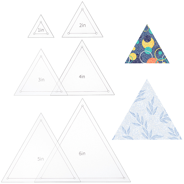 Benecreat 6-teiliges Free-Motion-Dreieck-Quiltvorlagen-Set