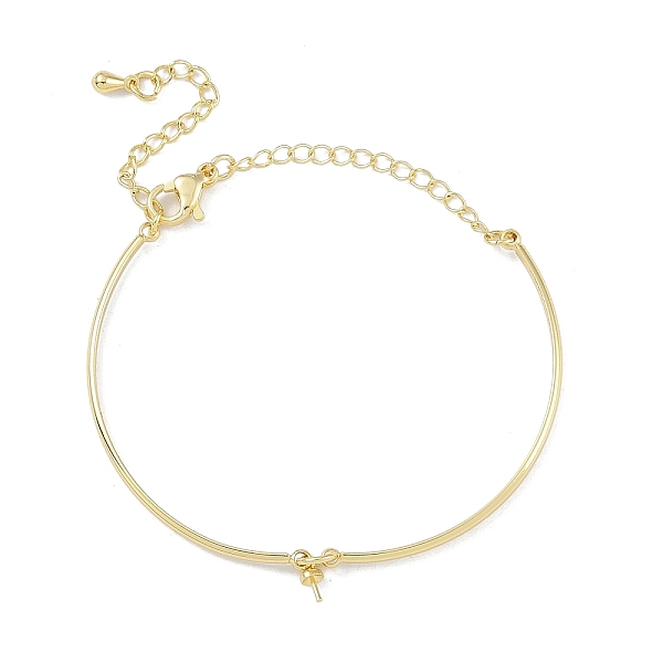 

PandaHall Brass Chain Bracelet Making, for Half Drilled Beads, Real 18K Gold Plated, 5-1/2 inch(14cm), Pin: 0.7mm Brass