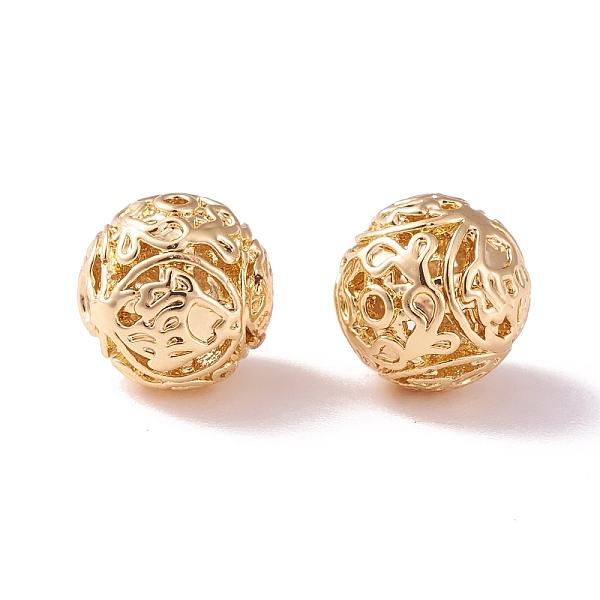 

PandaHall Brass Hollow Round Beads, Golden, 8mm, Hole: 0.8mm Brass Round