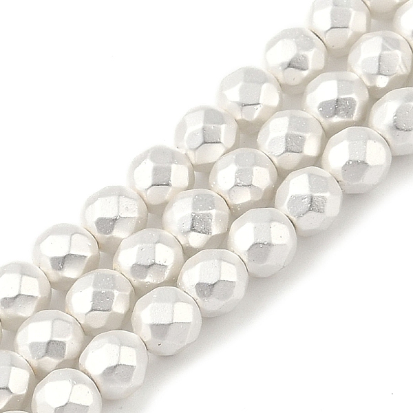 

PandaHall Electroplated Synthetic Non-Magnetic Hematite Beads Strands, Faceted Round, Silver Plated, 6mm, Hole: 1mm, about 67pcs/strand...