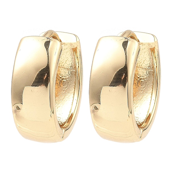 

PandaHall Brass Thick Hoop Earrings, Light Gold, 15x16x6mm Brass Ring