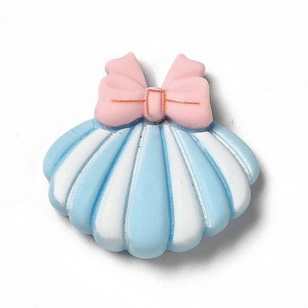 

PandaHall Sea Theme Opaque Resin Cabochons, Sea Animals Cabochons, Sky Blue, Shell Pattern, 24x24x7mm Resin Shell Shape