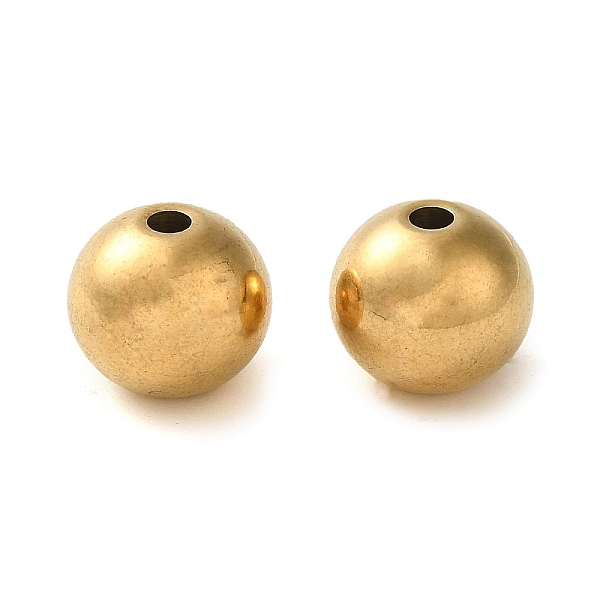 

PandaHall 201 Stainless Steel Beads, Round, Golden, 10mm, Hole: 2mm 201 Stainless Steel Round