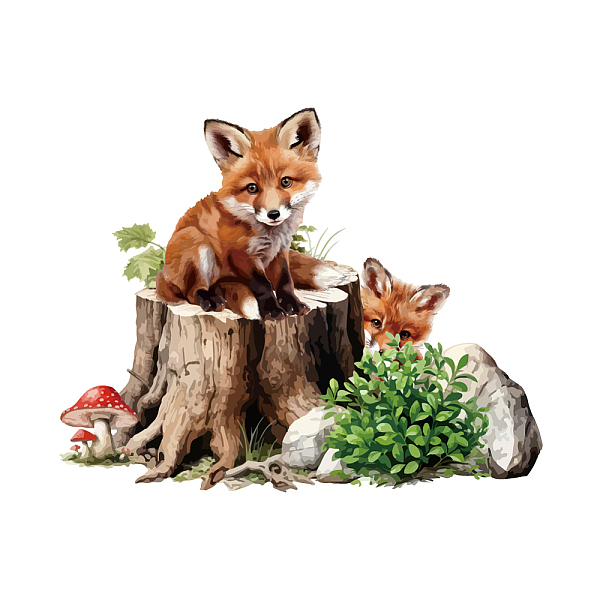 

PandaHall Translucent PVC Self Adhesive Wall Stickers, Waterproof Building Decals for Home Living Room Bedroom Wall Decoration, Fox...