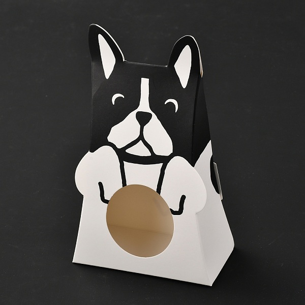 

PandaHall Hollow-out Visual Paper Boxes Nougat Cookies Candy Boxes, Dog Shape, Black, 172x103x54mm Paper Dog Black