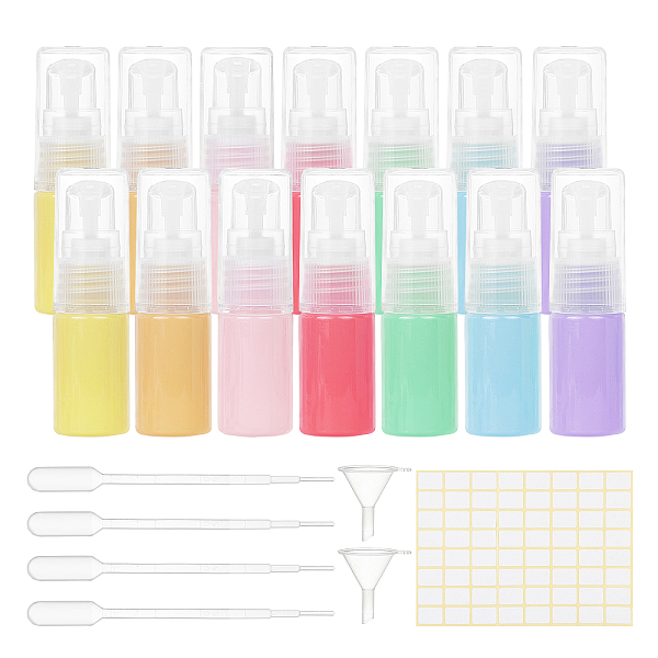 

PandaHall Portable Plastic Travel Lotion Bottles, with 2ml Disposable Plastic Dropper, Mini Transparent Plastic Funnel Hopper and Label..., Multicolor
