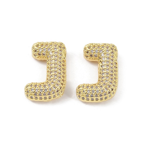 

PandaHall Brass Micro Pave Clear Cubic Zirconia Pendants, Letter J, 25x20x6.5mm, hole: 3.5x2mm Brass+Cubic Zirconia Letter J Clear