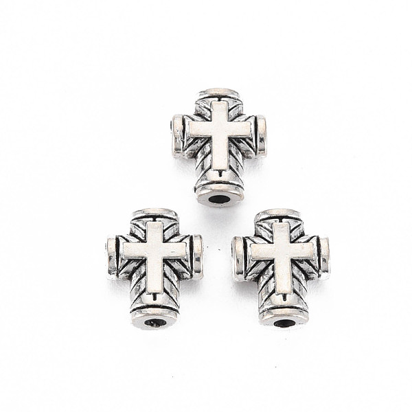 

PandaHall Tibetan Style Alloy Beads, Cross, Cadmium Free & Lead Free, Antique Silver, 10x8.5x3mm, Hole: 1.8mm, about 1170pcs/1000g Alloy...