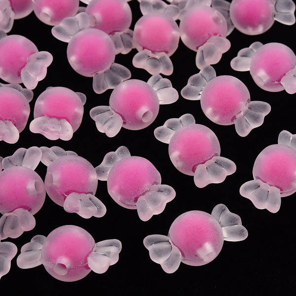 

PandaHall Transparent Acrylic Beads, Frosted, Bead in Bead, Candy, Camellia, 11.5x21.5x11.5mm, Hole: 2.5mm, about 393pcs/500g Acrylic Candy..., Pink