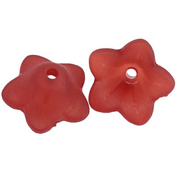 Gefärbt Stämmig Rot Transparent Gefrostetem Acryl-Perlen Blume