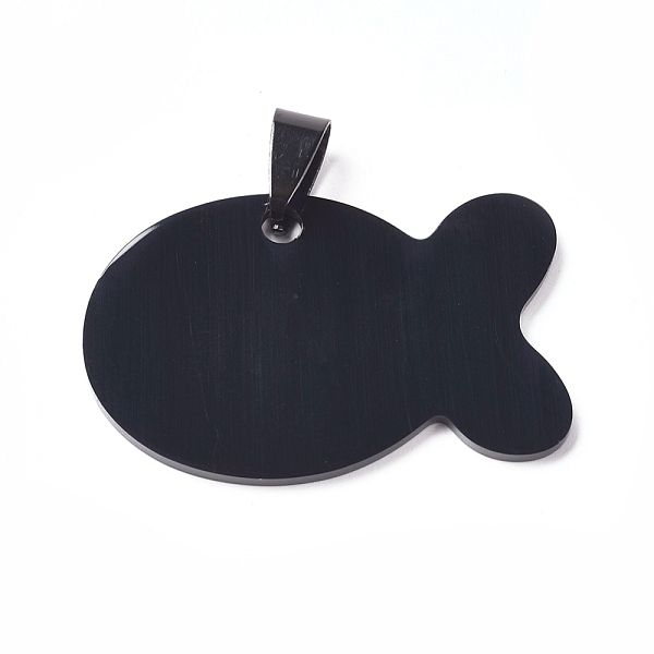 

PandaHall Stainless Steel Pendants, Stamping Blank Tag, Fish, Gunmetal, 24x38x1.5mm, Hole: 5.5x9.5mm Stainless Steel Fish