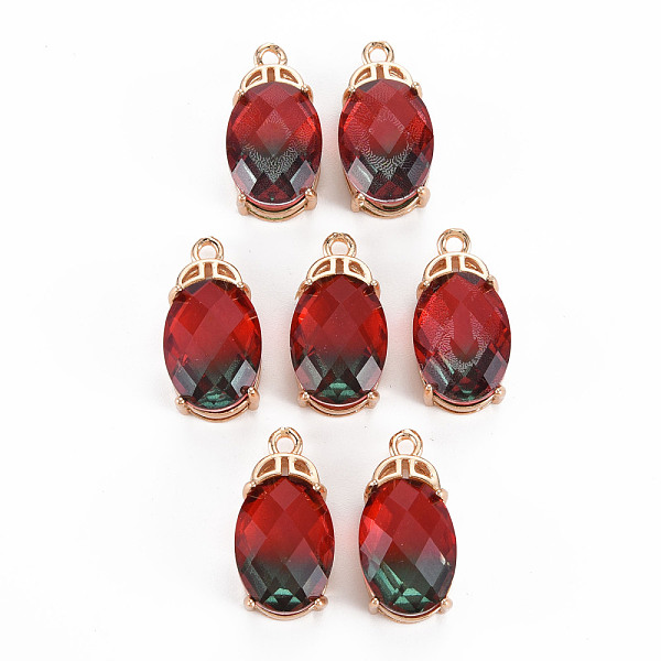 

PandaHall Rack Plating Brass Micro Pave Clear Cubic Zirconia Pendants, with Faceted Glass, Long-Lasting Plated, Cadmium Free & Lead Free...