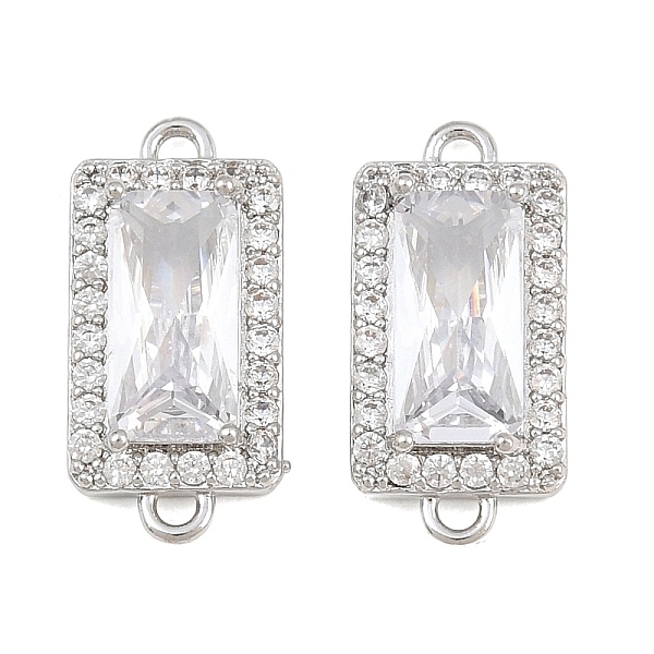 Breloques de connecteur en laiton micro pavé de zircone cubique transparente