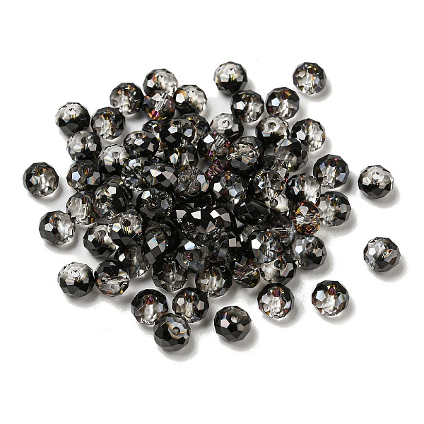 

PandaHall Electroplate Glass Beads, Rondelle, Gray, 6x4mm, Hole: 1.4mm, 100pcs/bag Glass Rondelle Gray