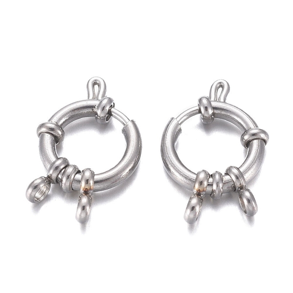 

PandaHall 304 Stainless Steel Spring Ring Clasps, Stainless Steel Color, 23x14x4mm, Hole: 2.5mm 304 Stainless Steel