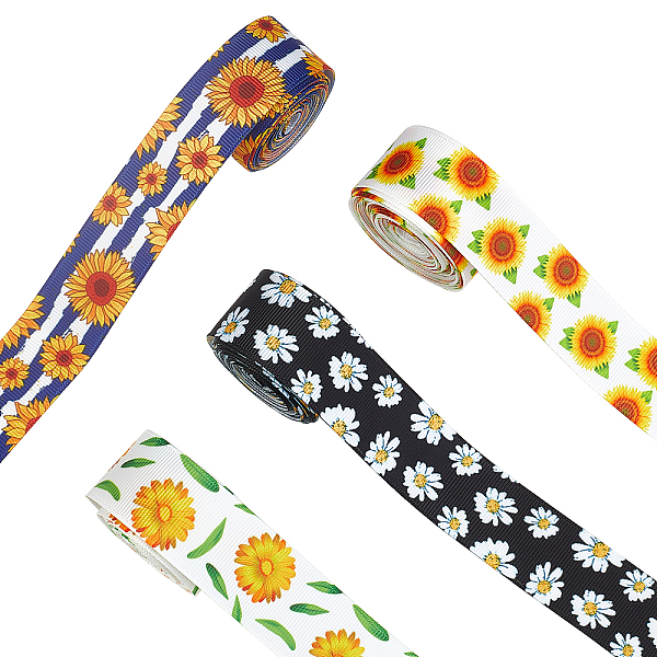 

PandaHall Polyester Grosgrain Ribbon, Single Face, Chrysanthemum Pattern, Mixed Color, 1 inch(25mm), 10yards/roll(9.14m/roll), 4rolls/set..., Multicolor