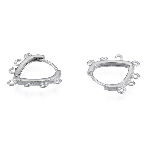 

PandaHall 304 Stainless Steel Hoop Earrings Findings, with Horizontal Loops, Teardrop, Stainless Steel Color, 18x20x2mm, Hole: 1.2mm, Pin...