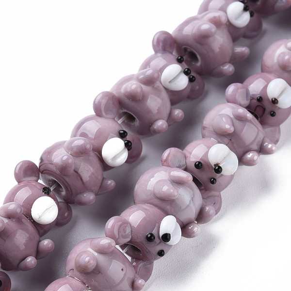 

PandaHall Opaque Handmade Bumpy Lampwork Beads Strands, Bear, Medium Purple, 19~20x14.5~16.5x16~17.5mm, Hole: 2mm, about 25pcs/strand, 10.79...