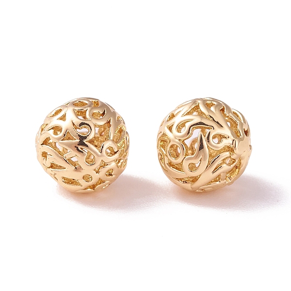 

PandaHall Brass Hollow Round Beads, Golden, 7mm, Hole: 0.9mm Brass Round