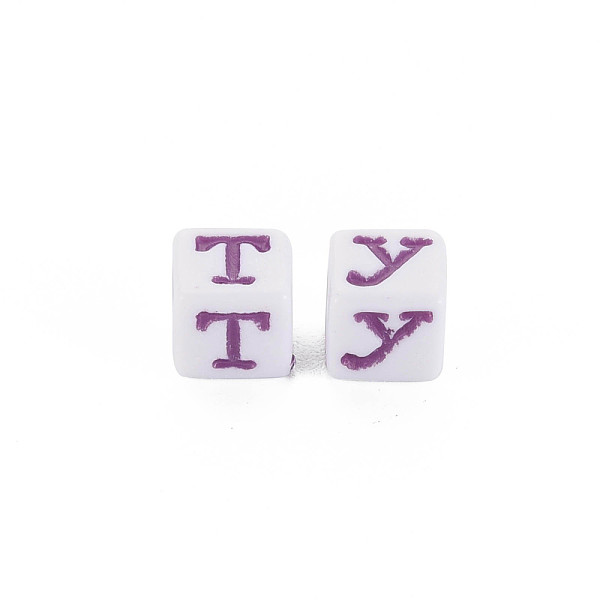 

PandaHall Opaque Acrylic Beads, Cube with Alphabet, Letter A~Z, 6x6x6mm, Hole: 3.5mm, about 2931pcs/500g Acrylic Letter A~Z Multicolor