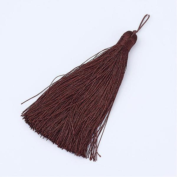 

PandaHall Nylon Tassel Big Pendants, Coconut Brown, 105x11mm Nylon Brown